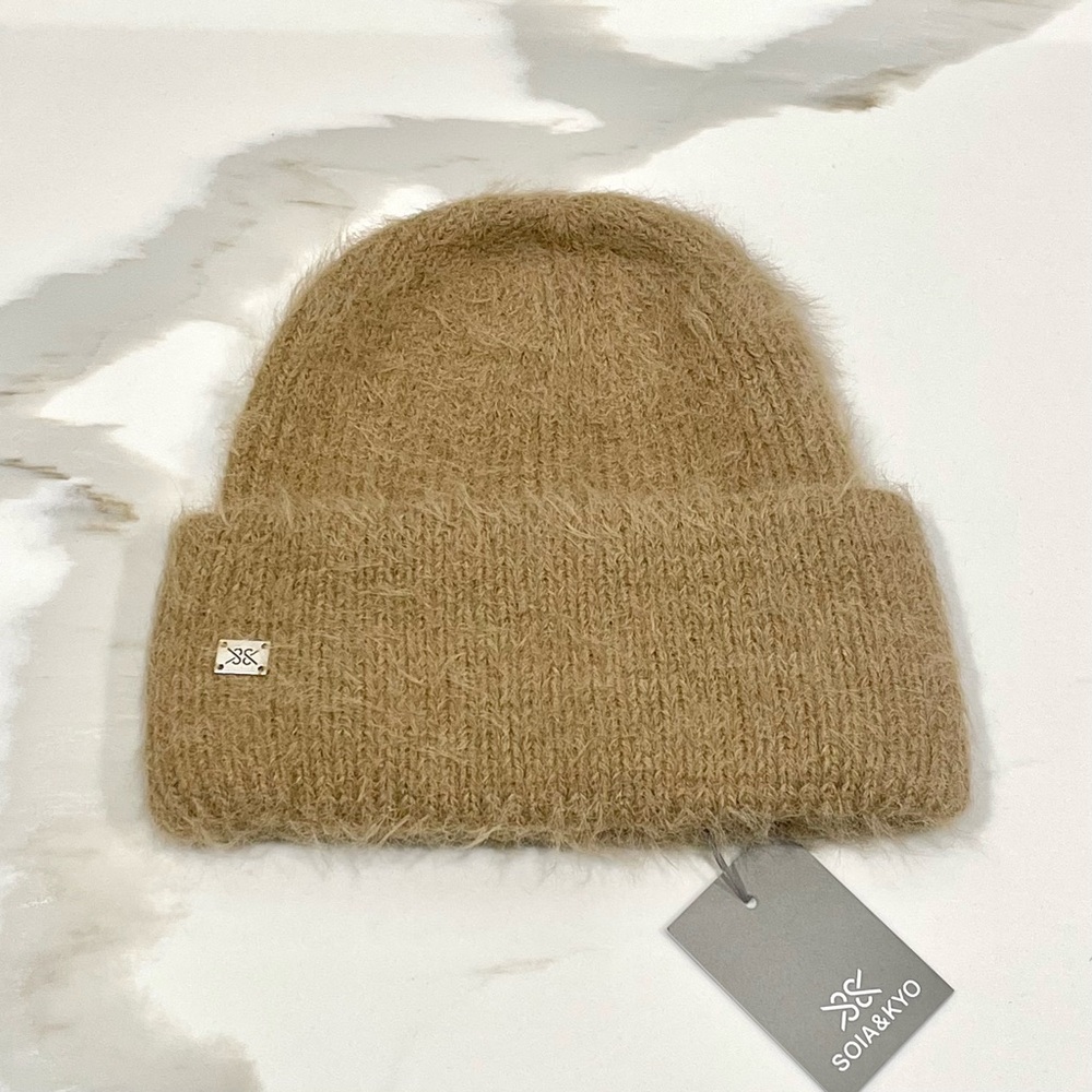 NEW Soia & Kyo Jaya Fuzzy Rib-Knit Beanie/Toque